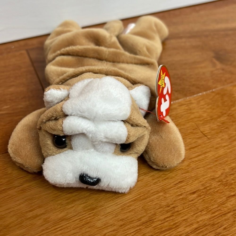 Ty Beanie Babies Plush Unisex Tan Wrinkles Bulldog‎ Dog 1996 OS